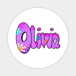 Olivia girls first name in purple Personalized personalised customised name Olivia Magnet